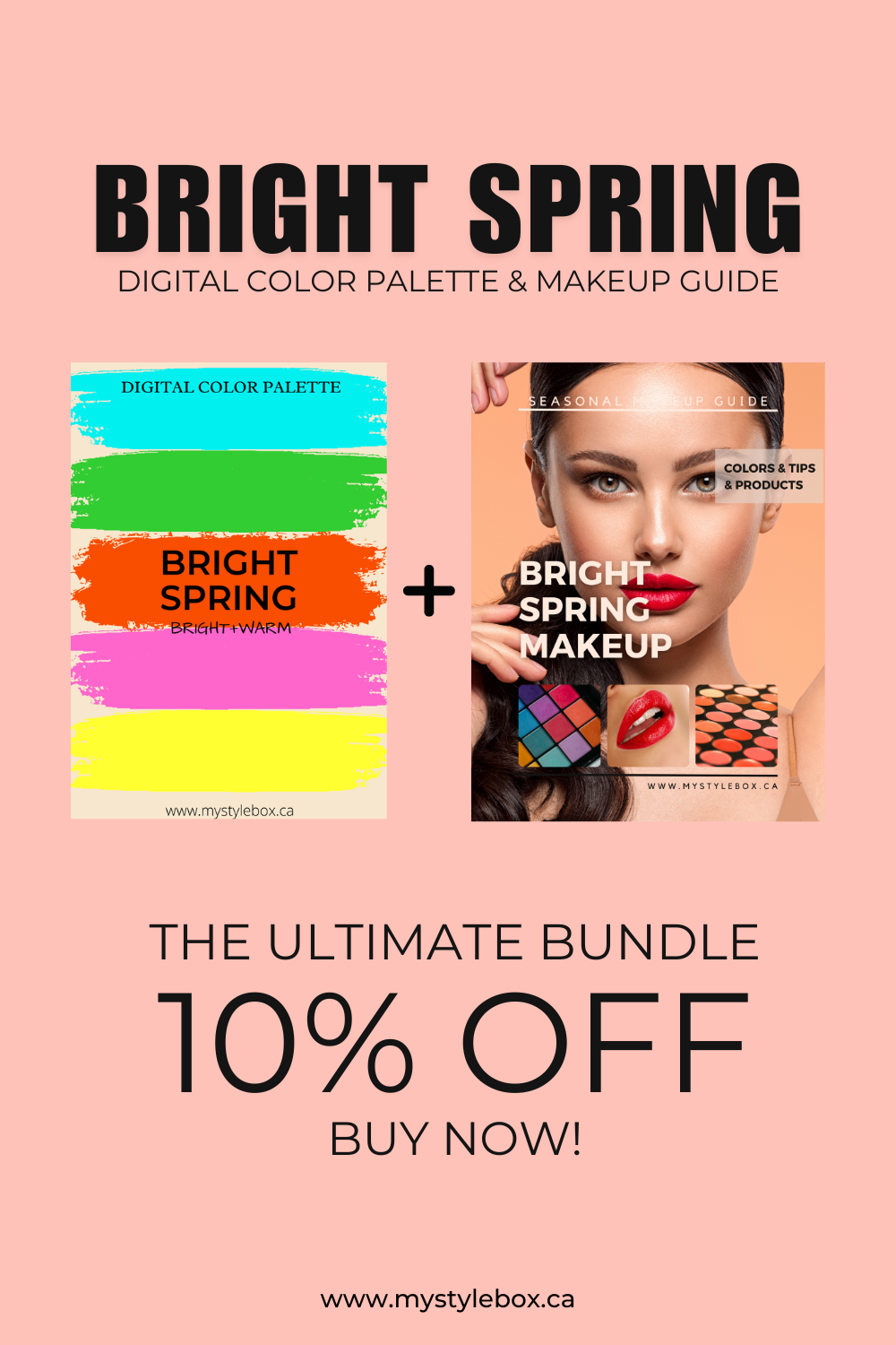 Bright Spring Digital Color Palette and Makeup Guide