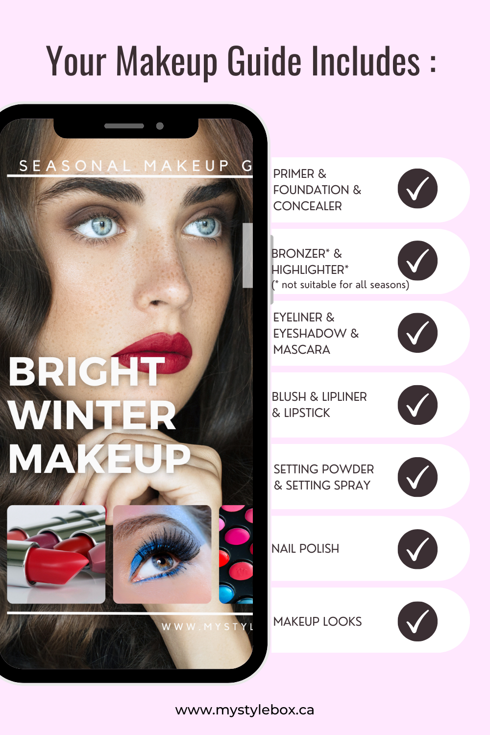 Bright Winter Color Season Makeup Guide