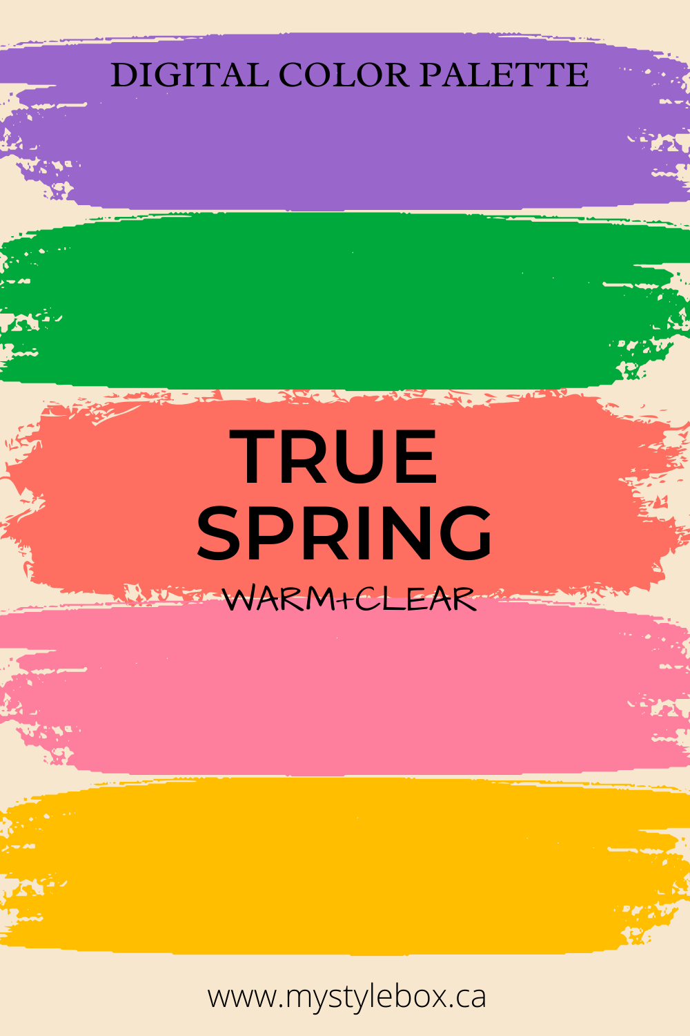 True (Warm) Spring Season Digital Color Palette