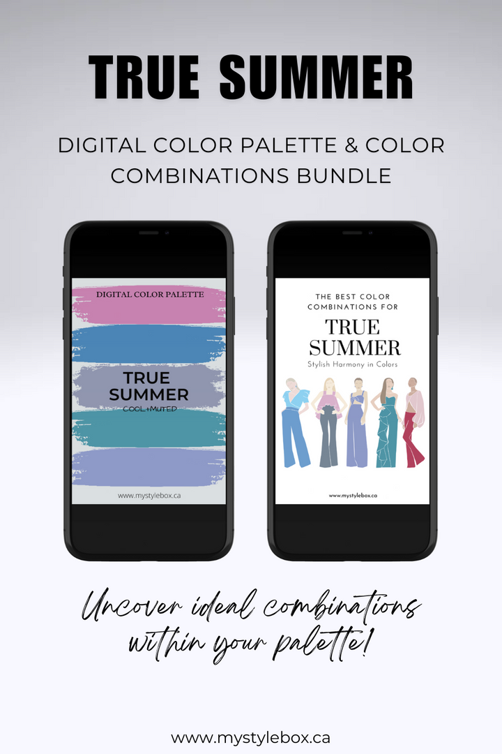 True (Cool) Summer Digital Color Palette and Color Combinations