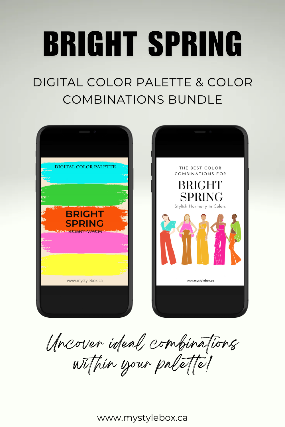 Bright Spring Digital Color Palette and Color Combinations