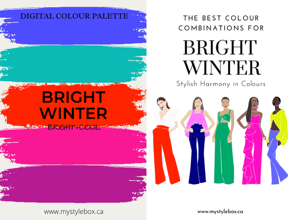 Bright Winter Digital Colour Palette and Colour Combinations Bundle