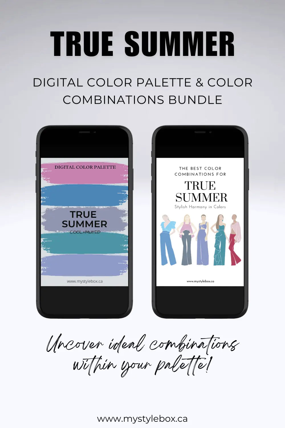 True Summer Season Digital Color Palette and Color Combinations