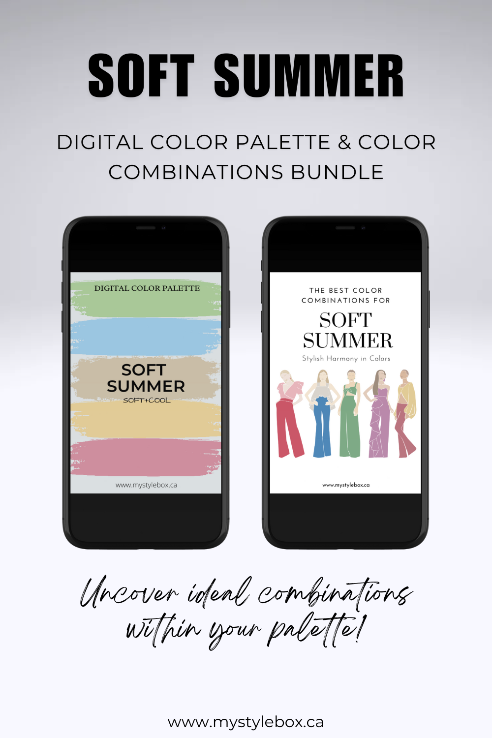 Soft Summer Season Digital Color Palette and Color Combinations