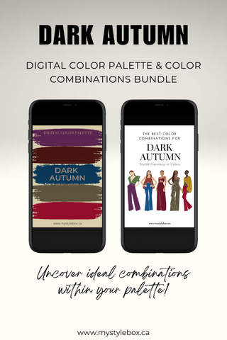 Dark Autumn Season Digital Color Palette and Color Combinations Bundle