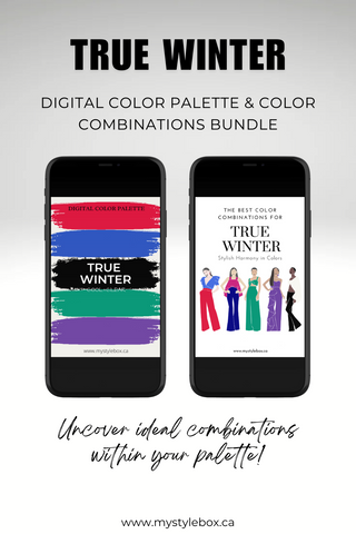 True (Cool) Winter Season Digital Color Palette and Color Combinations