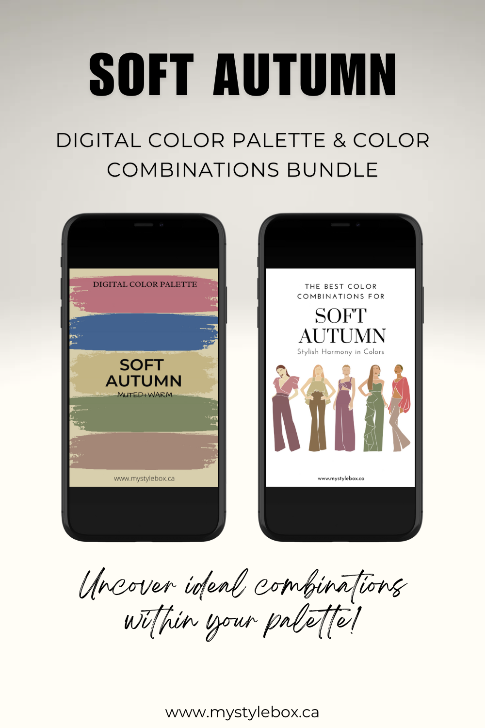 Soft Autumn Season Digital Color Palette and Color Combinations