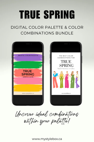 True (Warm) Spring Season Digital Color Palette and Color Combinations