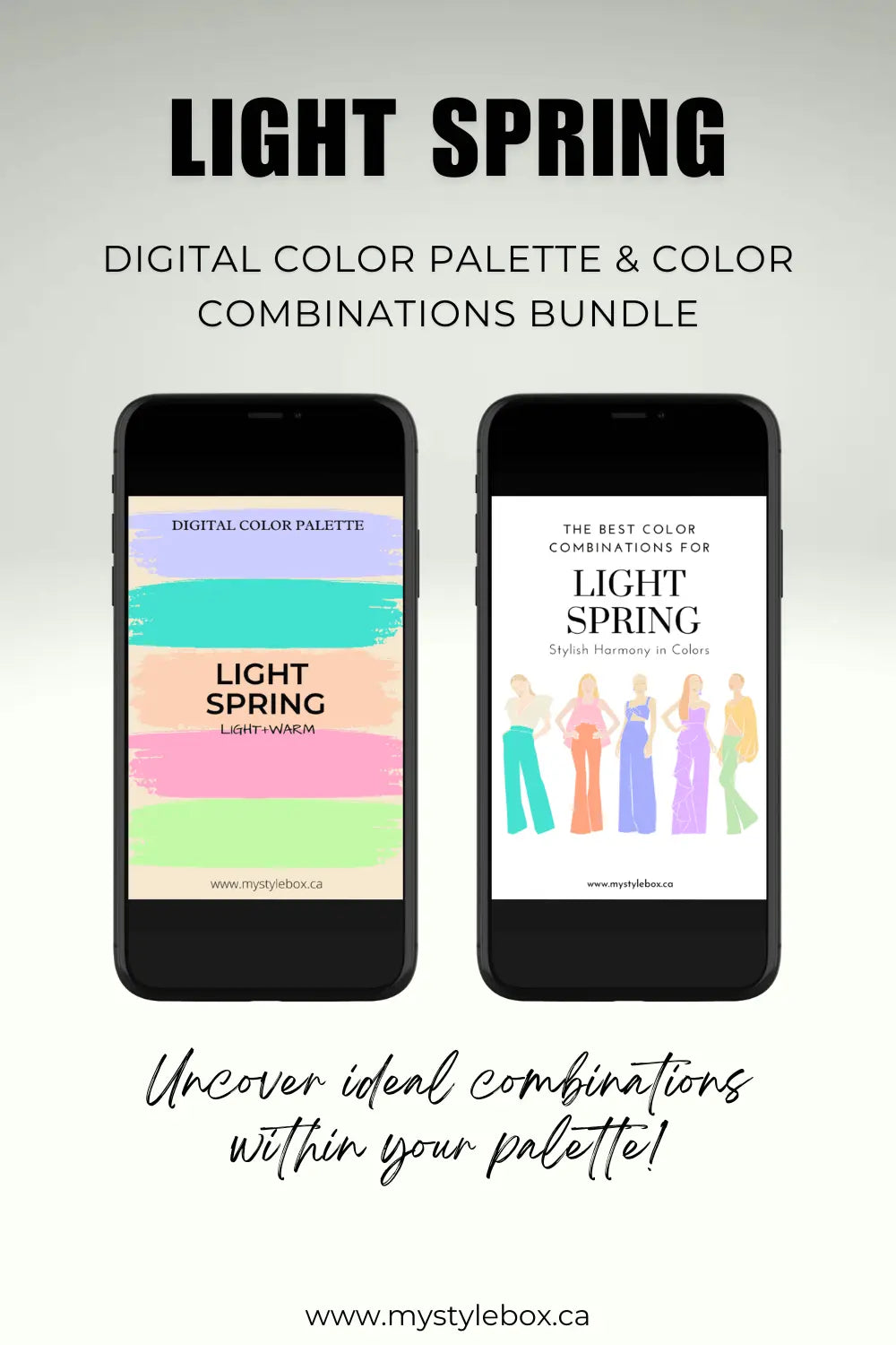 Light Spring Season Digital Color Palette and Color Combinations