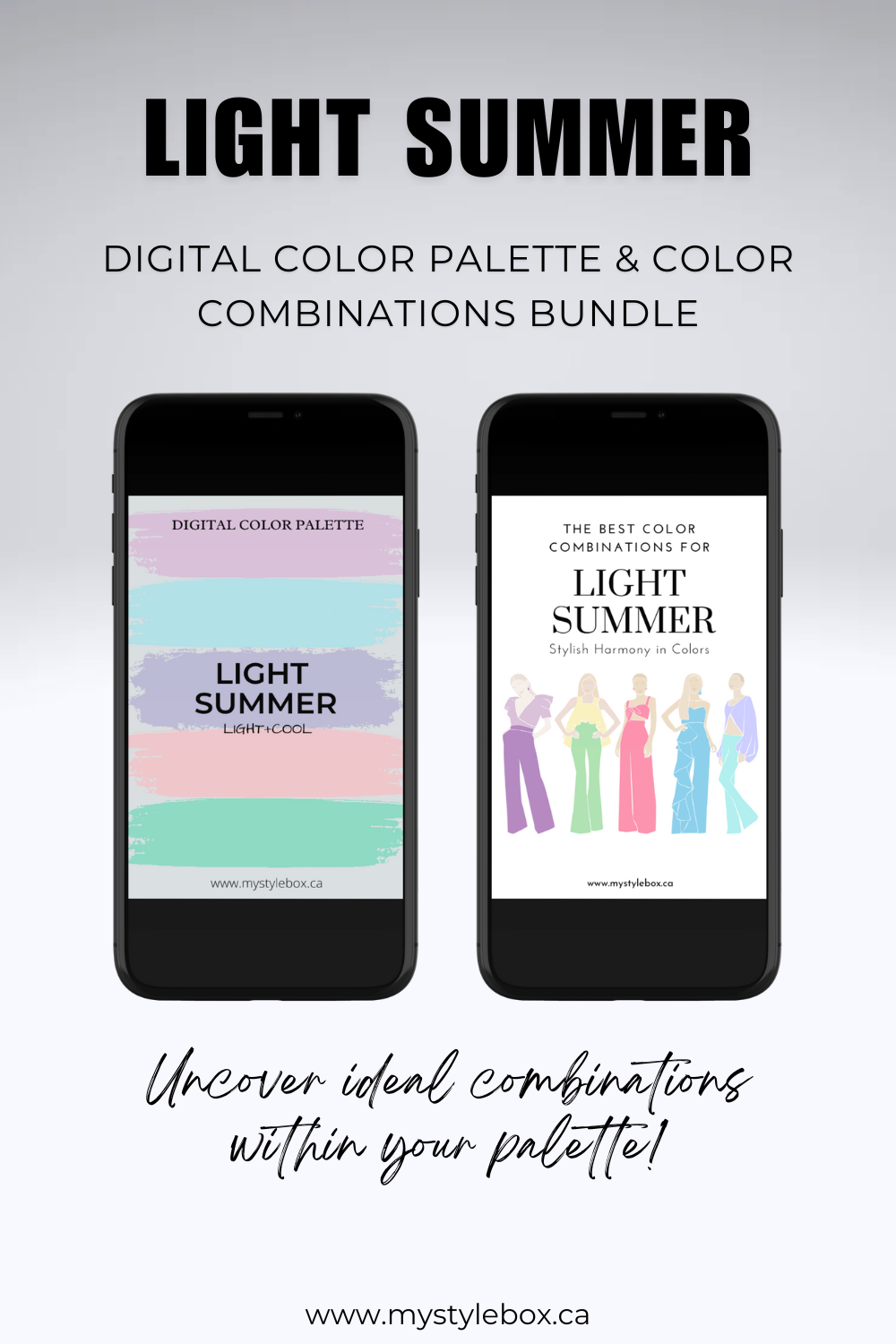 Light Summer Season Digital Color Palette and Color Combinations