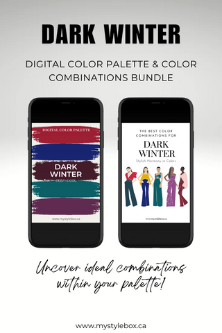 Dark Winter Season Digital Color Palette and Color Combinations Bundle