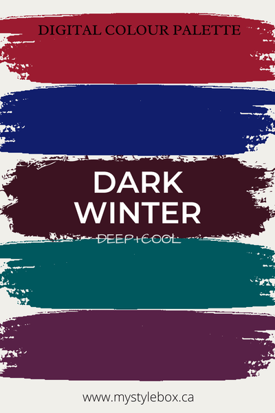 Dark Winter Digital Colour Palette and Colour Combinations Bundle