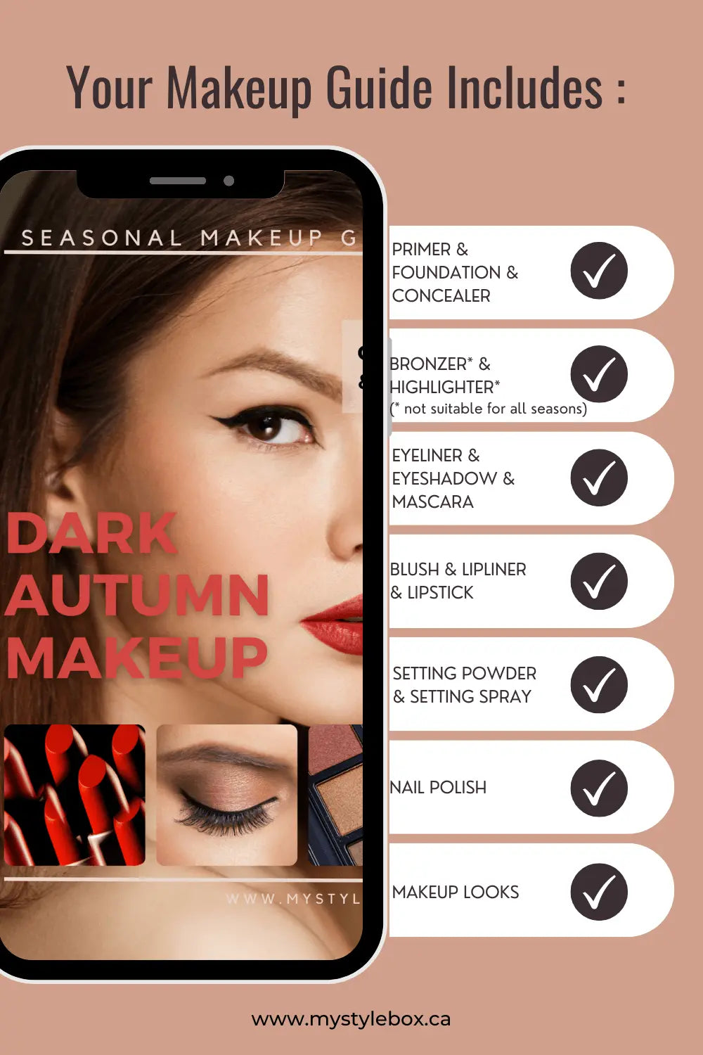 Dark (Deep) Autumn Color Season Makeup Guide