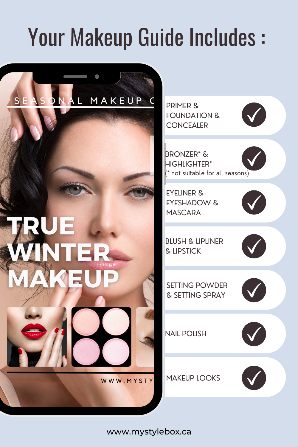 True (Cool) Winter Color Season Makeup Guide
