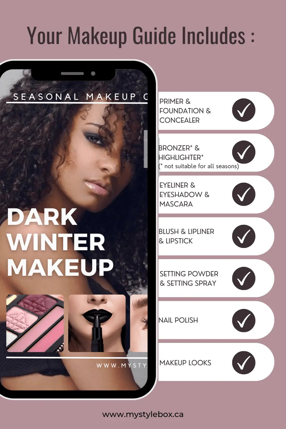 Dark (Deep) Winter Color Season Makeup Guide