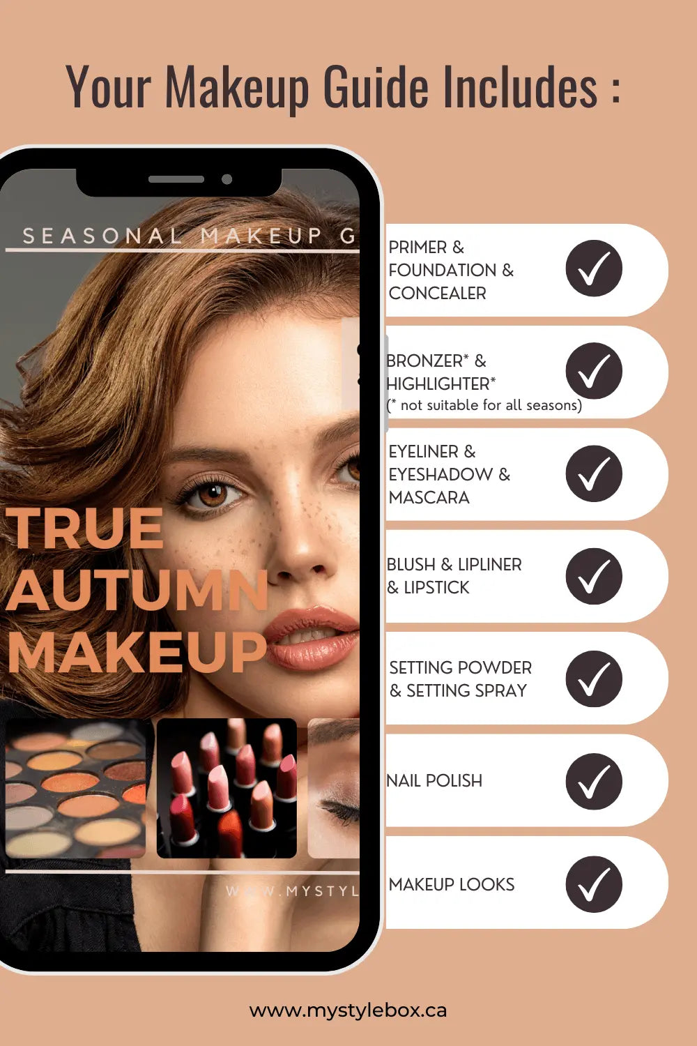 True (Warm) Autumn Color Season Makeup Guide